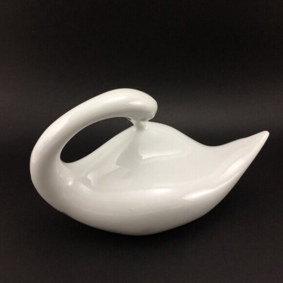 Vintage Naaman Porcelain Swan Figurine Made in Israel White Israeli - Picture 7 of 16
